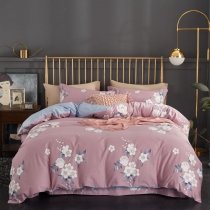 Puce Gray and White Rustic Chic Luxurious Full, Queen Size Bedding Sets
