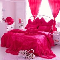 Luxury Frilly Victorian Lace Design Elegant Girls Twin, Full, Queen Size Bedding Sets