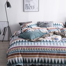 Hipster Brown White and Teal Aztec Stripe Print Abstract Unique Full, Queen Size Bedding Sets