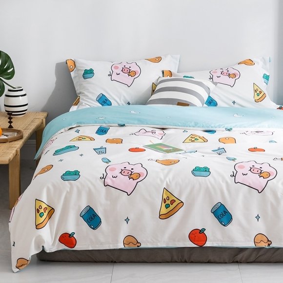 Cute Pig Print Hipster Kids Twin, Full, Queen Size Bedding Sets