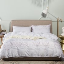 Trendy Gray and White Polka Dot and Tree Print Boutique Girls Full, Queen Size Cotton Bedding Sets