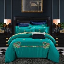 Exotic Fancy Teal Gold and Pink Paisley and Flower Pattern Luxury Full, Queen Size Bedding Sets