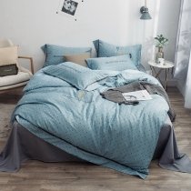 Dusty Blue and Gray Pixelated Simply Soft Full, Queen Size Bedding Sets