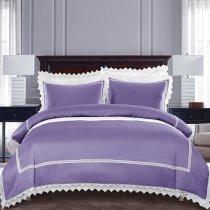 Purple and White Lace Elegant and Simply Girly Full, Queen Size Bedding Sets