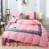Black and Pink Feminine Romantic Style Twin, Full, Queen Size Bedding Sets