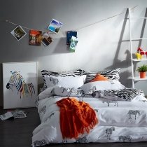 Black and White Zebra Print Animal Themed Modern Chic Twin, Full Size Bedding Sets