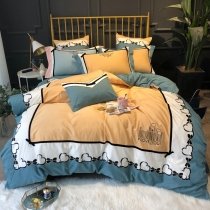 Gold White and Sage Green Heart and Bow Print Border Elegant Luxury Simply Chic Full, Queen Size Bedding Sets