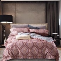 Southwestern Light Brown Beige and Gold Indian Tribal and Scroll Print Bohemian Baroque Style Adults Full, Queen Size Bedding Sets