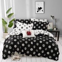 Unique Black and White Vintage Rose Pattern Abstract Hipster Soft Full, Queen Size Bedding Sets