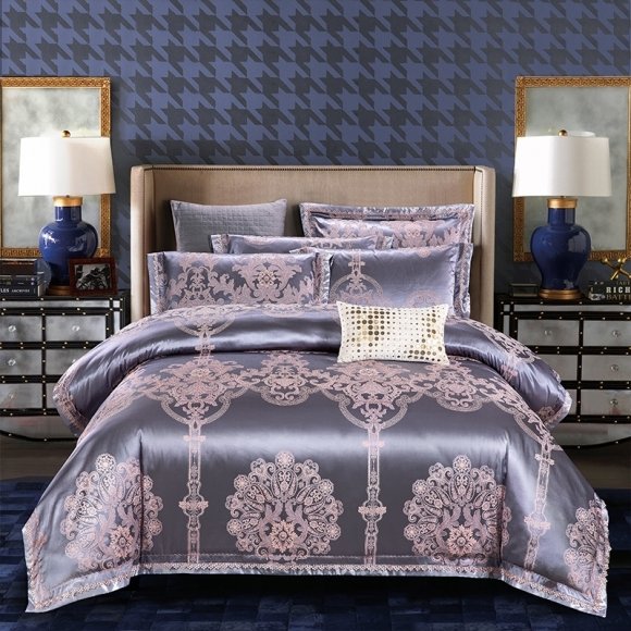 Medieval Native American Jacquard Satin Full, Queen Size Bedding Sets