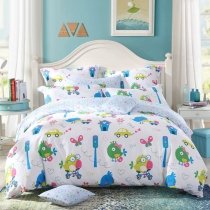 Bright Colorful Bird Print Animal Themed Modern Chic Funky Style 100% Cotton Twin, Full, Queen Size Bedding Sets for Girls and Boys