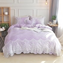 Lavender Purple Bohemian Tribal Vintage Shabby Chic Victorian Lace Girls Attached Dust Ruffle Soft Flannel Full, Queen Size Bedding Sets