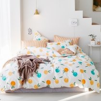 Funky Kids Fruit Orange Print Hipster Twin, Full, Queen Size Bedding Sets