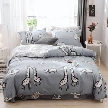Gray and White Giraffe and Rhino Safari Animal Twin, Full Size Bedding Sets