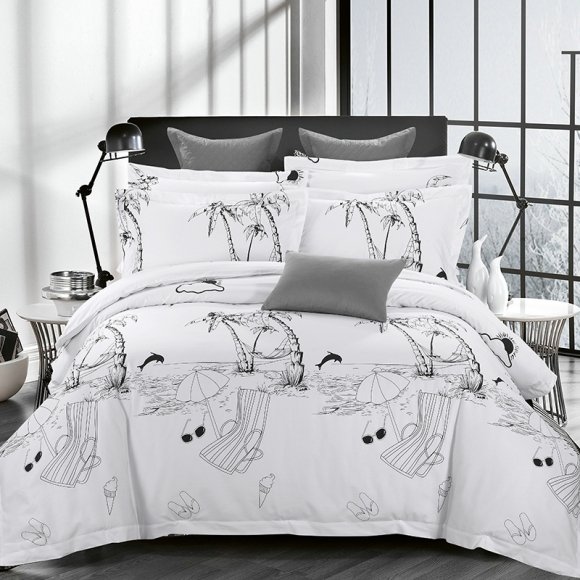 Beach Themed Tropical Hawaiian Holiday Twin, Full, Queen Size Bedding Sets