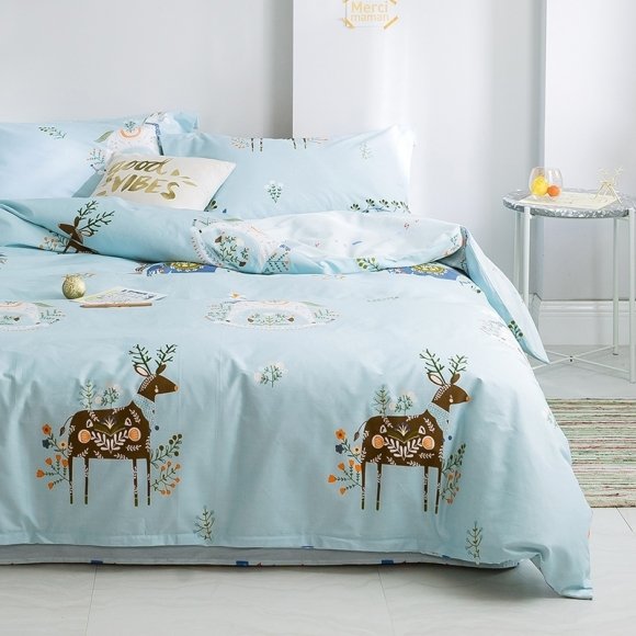 Hipster Deer and Flower Country Chic Twin, Full, Queen Size Bedding Sets