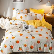 Funky Hipster Orange Print Contemporary Modern Chic Country Chic Full Size Bedding Sets