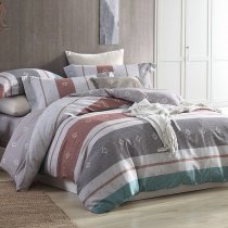 Masculine Simply Soft Striped Print Full, Queen Size Bedding Sets