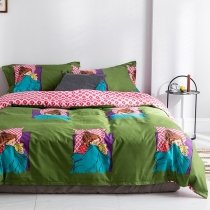 Pink Green and Turquoise Sleeping Beauty Lifestyle Twin, Full, Queen Size Bedding Sets