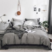 White Black and Gray Industrial Pixelated Full, Queen Size Bedding Sets