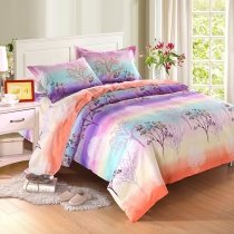 Bright Colored Tree Branch Print Ombre Twin, Full, Queen Size Bedding Sets