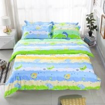 Lime Green Blue Beige White and Yellow Tropical Ocean Fish Starfish Dolphin Print Marine Life Twin, Full, Queen Size Bedding Sets
