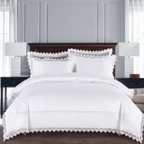 Luxury White Lace Wedding Bridal Style Full, Queen Size Bedding Sets