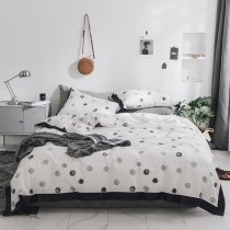Gray and White Polka Dot Print Simply Modern Full, Queen Size Bedding Sets