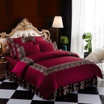 Victorian Lace Design Border Pattern Villa by Noble Excellence Sophisticated Elegant Full, Queen Size Bedding Sets