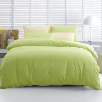 Boutique Solid Kelly Green and Plain Blush Pink Color Blocking Simply Chic Eco-friendly 100% Cotton Twin, Full, Queen Size Bedding Sets