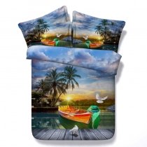 Tropical Hawaiian Scene Holiday Themed 3D Design Twin, Full, Queen, King Size Bedding Sets