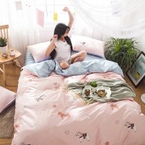 Hipster Blush Pink White Orange and Silver Gray Western Horse Heart Apple Flower Print Elegant Girls 100% Cotton Full Size Bedding Sets
