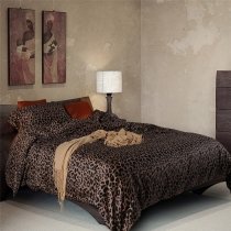 Brown and Black Sexy Leopard Print Shabby Chic 100% Egyptian Cotton Full, Queen Size Bedding Sets