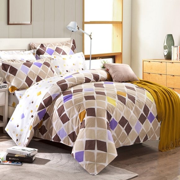 Teen Vogue Blue Brown Gray Yellow and Orange Geometric ...