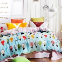 Aqua Blue Pale Pink and Colorful Light Bulb Print Hipster Kids Twin, Full, Queen Size Bedding Sets