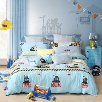 Cartoon Vehicle Print Funky Boys Twin, Full, Queen Size Bedding Sets