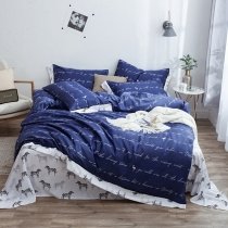 Royal Blue Black and White Monogrammed Hipster Full, Queen Size Bedding Sets