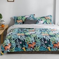 Tiger Leopard and Bird Jungle Animal Forest Twin, Full, Queen Size Bedding Sets