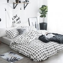 Hipster Black and White Plaid Print Modern Chic Unique Twin, Full, Queen Size Bedding Sets