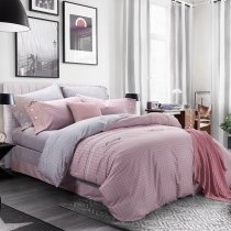 Gray and Dusty Pink Glen Plaid Shabby Chic Simply Bedding Sets