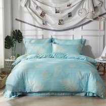 Green Fern Leaf Print Vintage Tropical Full, Queen Size Bedding Sets