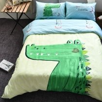 Kids Crocodile Print Animal Themed Hipster Twin, Full Size Bedding Sets