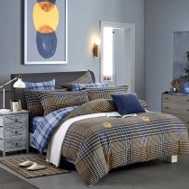 Plaid and Medallion Modern Chic Masculine Twin, Full, Queen Size Bedding Sets