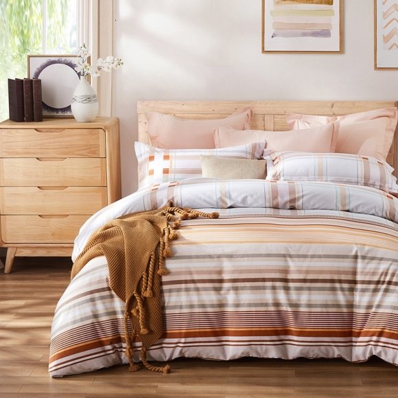 Contemporary Pinstripe Unique Style Simply Soft Full, Queen Size Bedding Sets