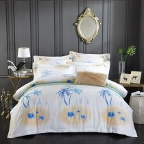 Tropical Hawaiian Palm Tree Seashell and Boat Print Bedding Sets