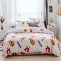 Orange and White Funky Robot Hipster Kids Teens Twin, Full Size Bedding Sets