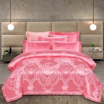 Hot Pink Tribal Pattern Elegant Girls Jacquard Full, Queen Size Bedding Sets