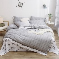 Black White and Gray Plaid and Zebra Masculine Full, Queen Size Bedding Sets