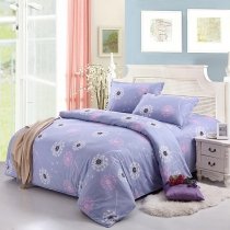 Gray Pink and White Dandelion Floral Print Rustic Country Chic Preppy Style Twin, Full, Queen Size Bedding Sets
