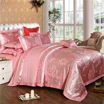 Beautiful Pink and Champagne Gold Peony Flower Print Bling Vogue Elegant Girls Full, Queen Size Bedding Sets
